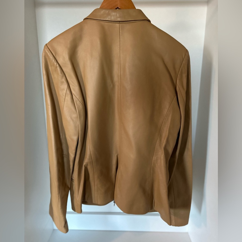 Ann Taylor Camel Genuine Leather Jacket - Picture 3 of 7